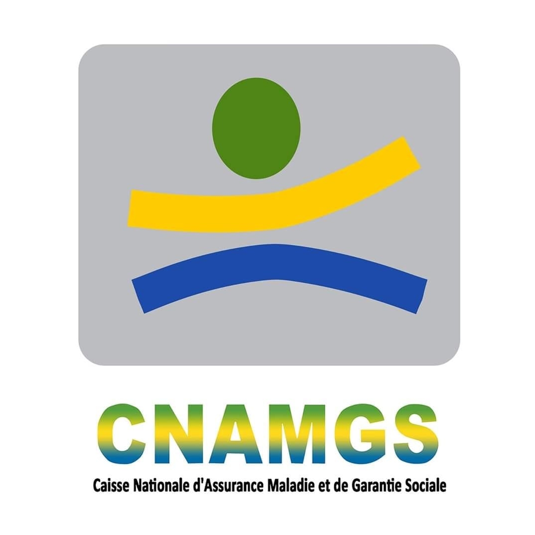 logo de la cnamgs assurance santé public au gabon. Elle permet la prise en chage de la couverture maladie au gabon et l'accès de certains soins. Sa couverture n'est pas complète il faut une assurance santé privée.